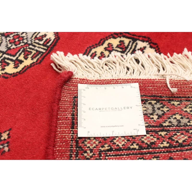 ECARPETGALLERY Hand-knotted Finest Peshawar Bokhara Red Wool Rug - 2'8 x 3'11