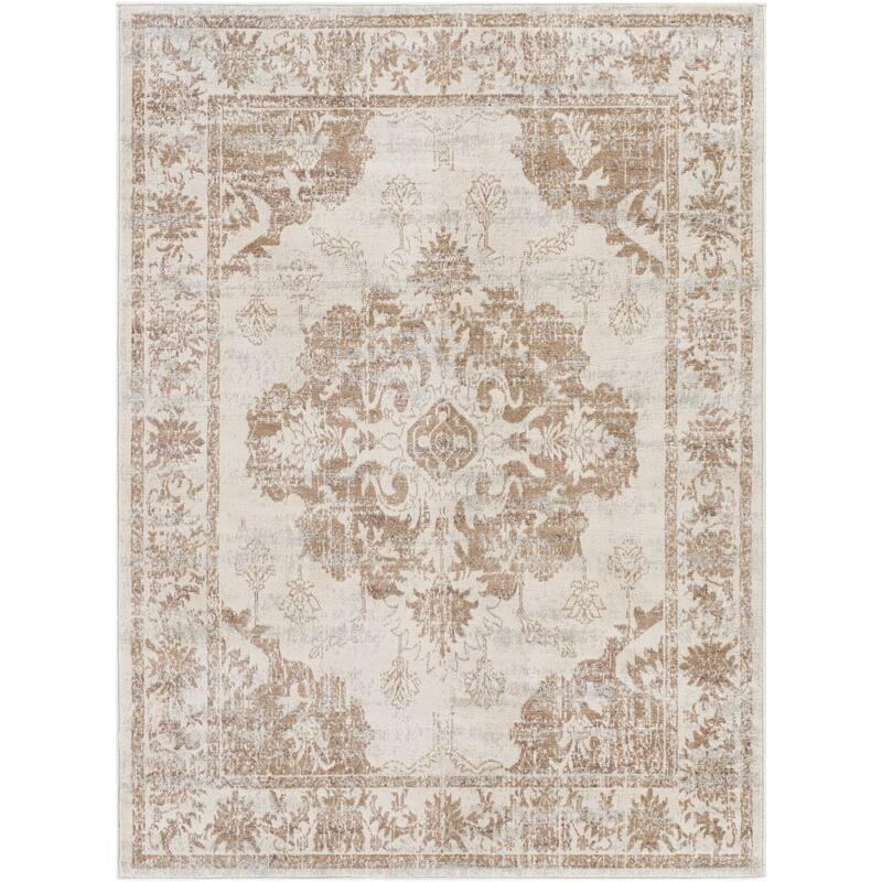Livabliss Clairee Distressed Medallion Area Rug