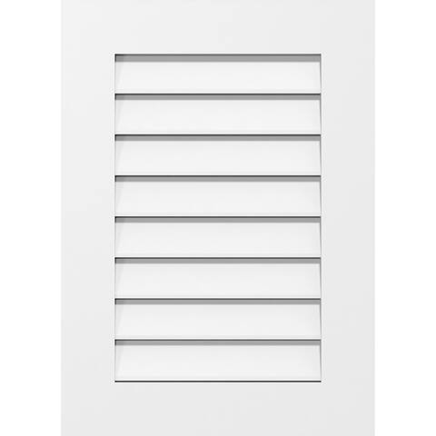 Vertical Surface Mount PVC Gable Vent: w/ 3-1/2"W x 1"P Standard Frame