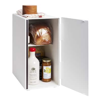 Yamazaki Home Bread Box - Two Styles, Steel, Vertical, Holds 4.4 lbs - L 13.6 x W 8.7 x H 16.1 inches