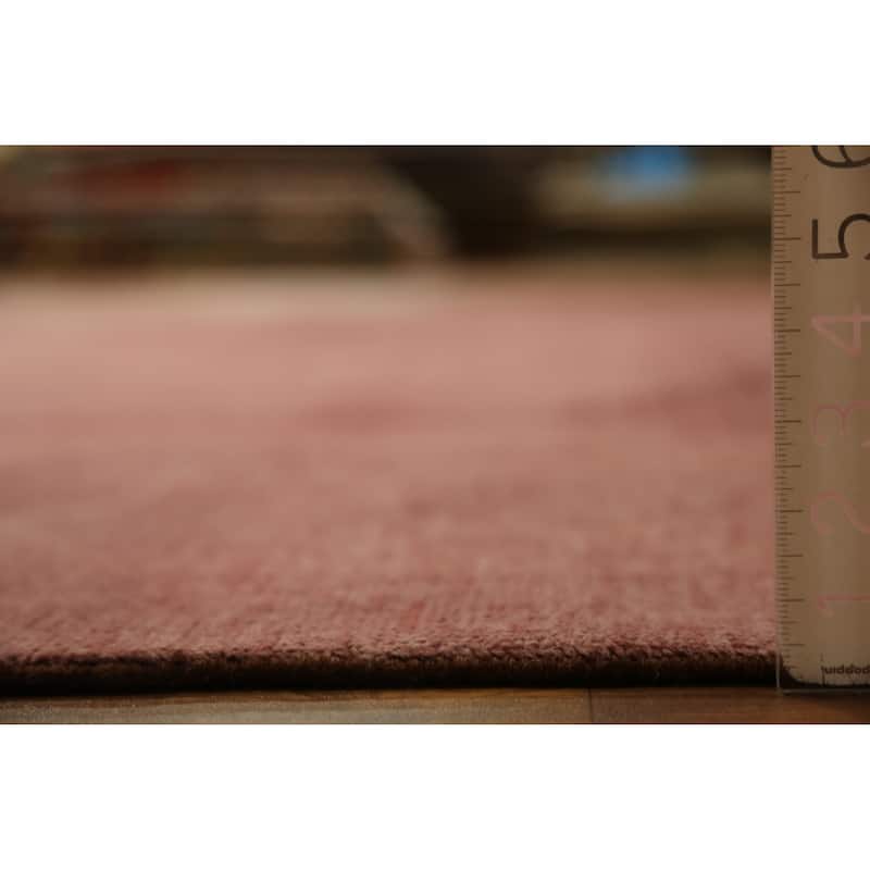 Hand Knotted Oriental 100% Wool Carpet Modern Solid Purples Gabbeh Area Rug - 12' 0'' X 8' 10''