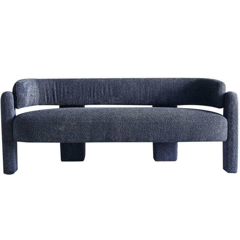 Boucle Upholstery Modern Sofa with Solid Wood Frame and Legs