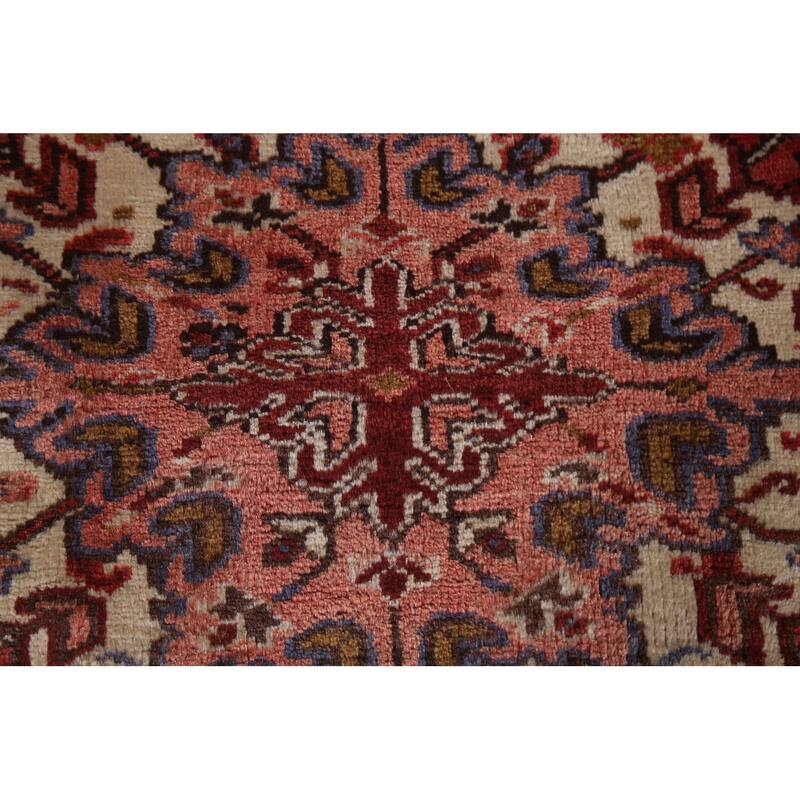 Vintage Vegetable Dye Heriz Persian Area Rug Wool Hand-knotted Carpet - 9'10" x 13'0"