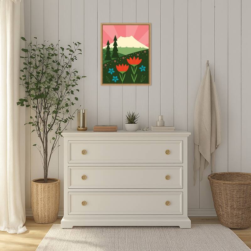 Mt St Helens by Amber Leaders Designs Framed Canvas Wall Art Print