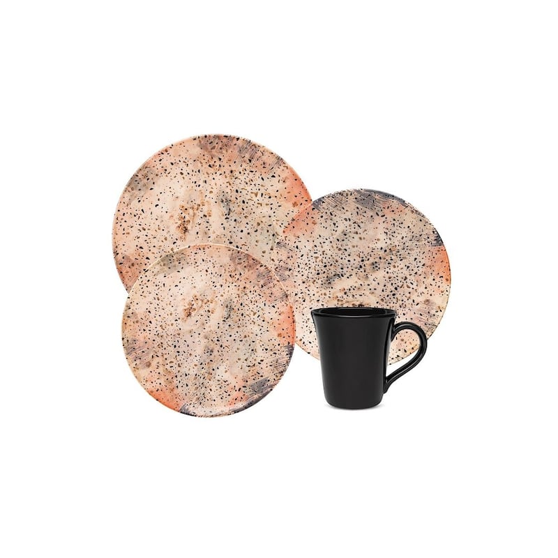 Daily Unni Dinner Set in Multi Color Orange and Black
