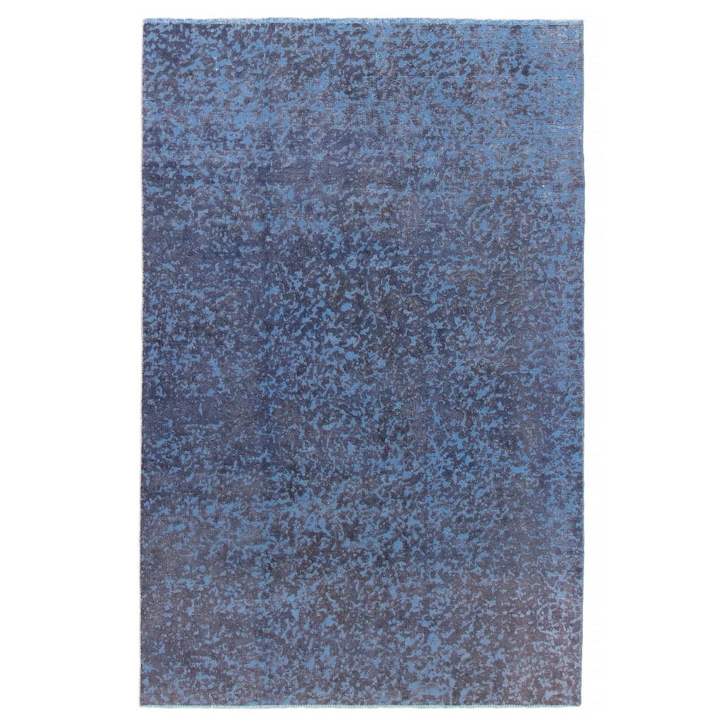 ECARPETGALLERY Hand-knotted Color Transition Denim Blue Wool Rug - 4'5 x 6'10