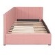 preview thumbnail 1 of 9, Upholstered Daybed Twin Size Sofa Bed Frame 2 Storage Drawers, Grey Pink - Twin