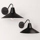 preview thumbnail 14 of 20, Zemi Mid-Century Modern Vintage Wall Sconce, Indoor or Outdoor Decorative Wall Lamp for Bedroom, Living Room or Porch Indoor/Outdoor - Matte Black - Set of 2