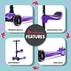 preview thumbnail 3 of 6, Lascoota 2-in-1 Kids Kick Scooter, Adjustable Height Handlebars and Removable Seat
