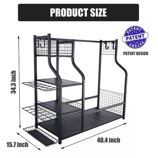 dimension image slide 1 of 2, Sports Equipment Garage Organizer Sport Balls Storage Rack Organizer