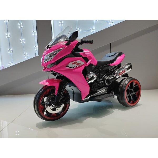 Pink 12V Kids Motorcycle Ride on 3 Wheel Motorcycle Children s Rechargeable Ride on Bike Bed Bath Beyond 40812587