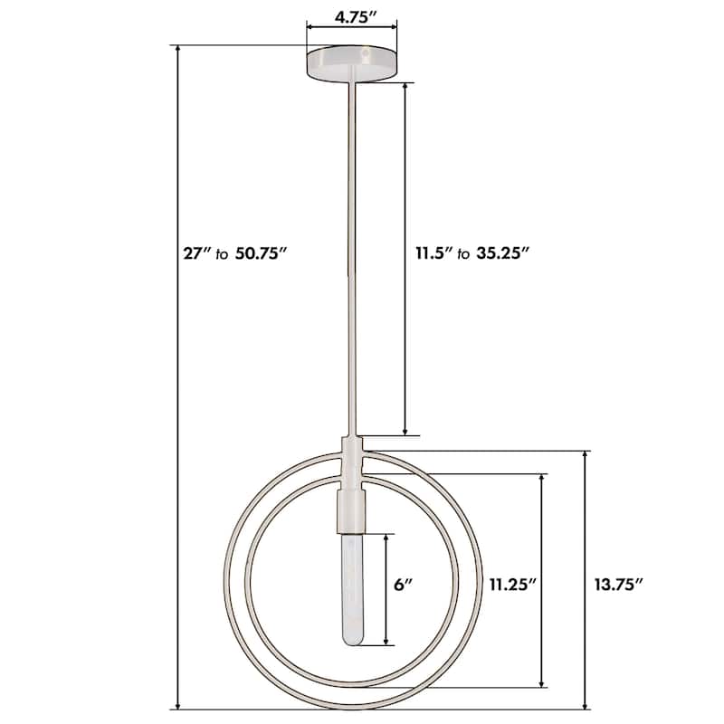 Nyla Single Light Brass Circular Pendant - 14 x 12 x 15