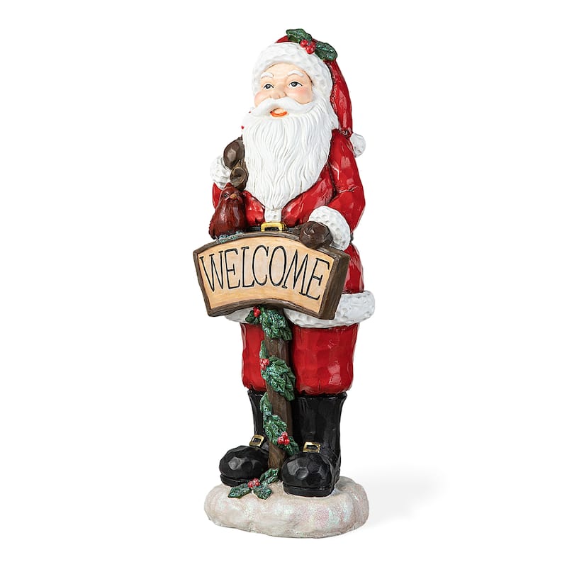 Glitzhome 28"H MGO Christmas Santa Porch Decor - 28"