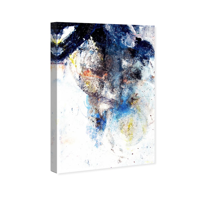 Wynwood Studio Canvas Abstract Snow Storm Blue and Dark Blue Modern & Contemporary Wall Art Canvas Print