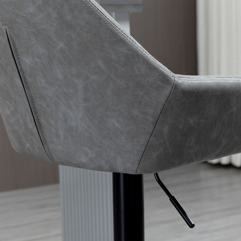 Set of 2 Height Adjustable Velvet Swivel Bar Stools with Steel Frame and Thick Foam Seats for Kitchen
