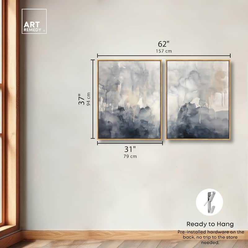 Muted Ocean Hues Canvas Set of 2 by Art Remedy