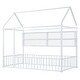 preview thumbnail 38 of 58, Metal Floor Bed House Bed Frame with Fence and Storage Shelves