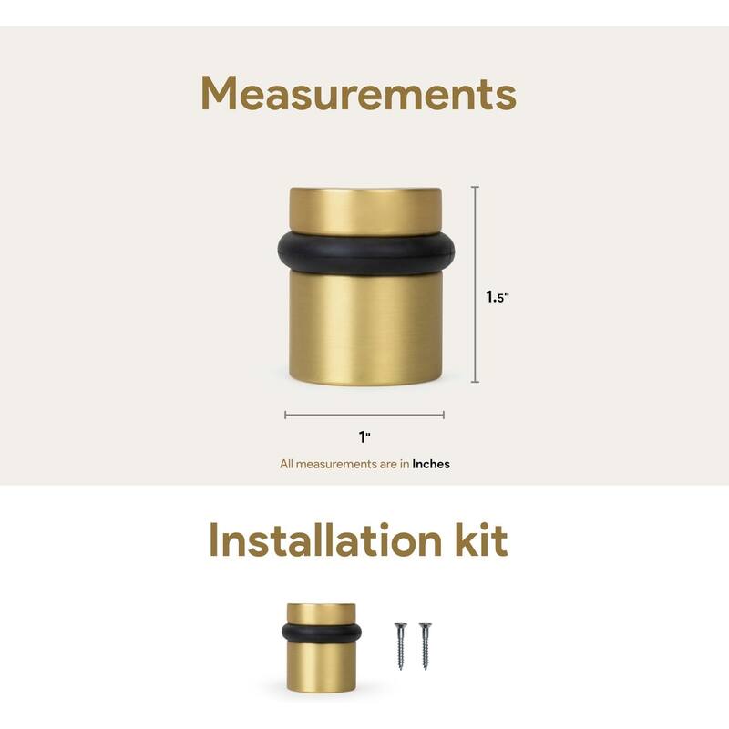 Mega Handles Round Floor Mounted Door Stopper – Solid Brass Decorative Door Wall Protector with Mounting Kit Included