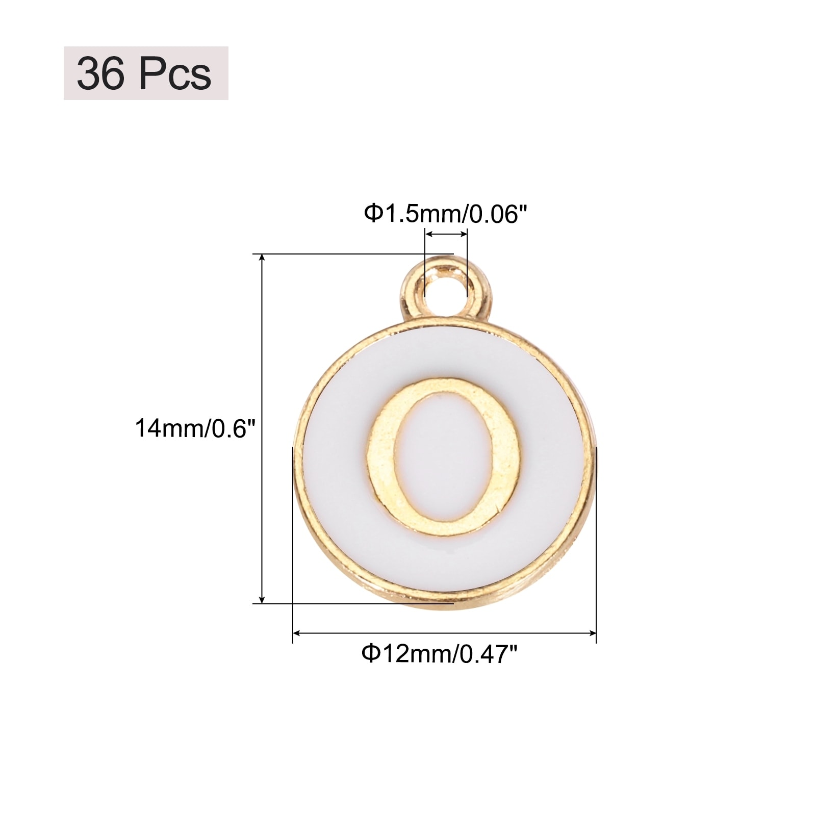 Pendants Letter Charm Initial Charm Double Sided Alphabet for DIY Necklace Bracelet Earrings Jewelry Making - Gold & White