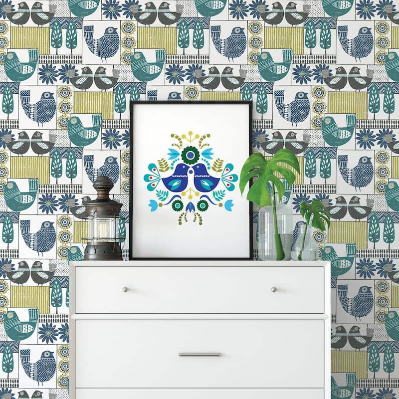 A-Street Prints Hennika Multicolor Patchwork Wallpaper