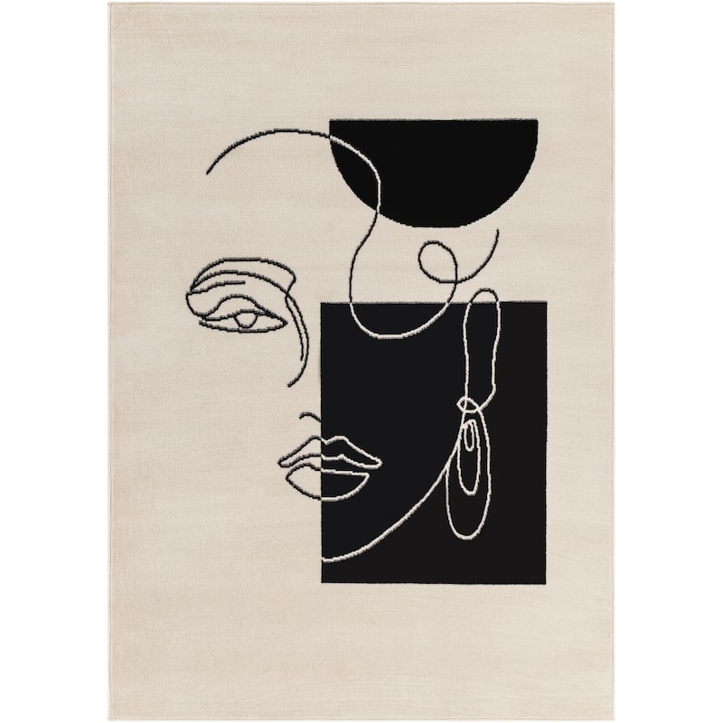 Livabliss Pisa Modern Abstract Portrait Area Rug