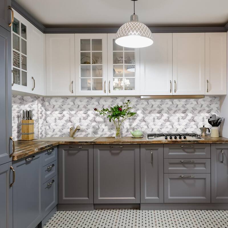 The Tile Life Santorini Braid 12x12 Polished Marble Mosaic Floor, Backsplash & Wall Tile