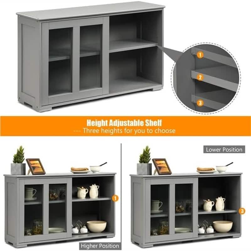 Stackable Buffet Storage Sideboard - 41.9"D x 13"W x 24.5"H