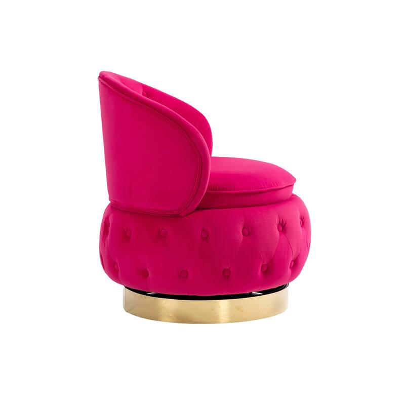 360 Degree Swivel Cuddle Barrel Accent Storage Chairs, Round Armchairs with Wide Upholstered, for Living Room