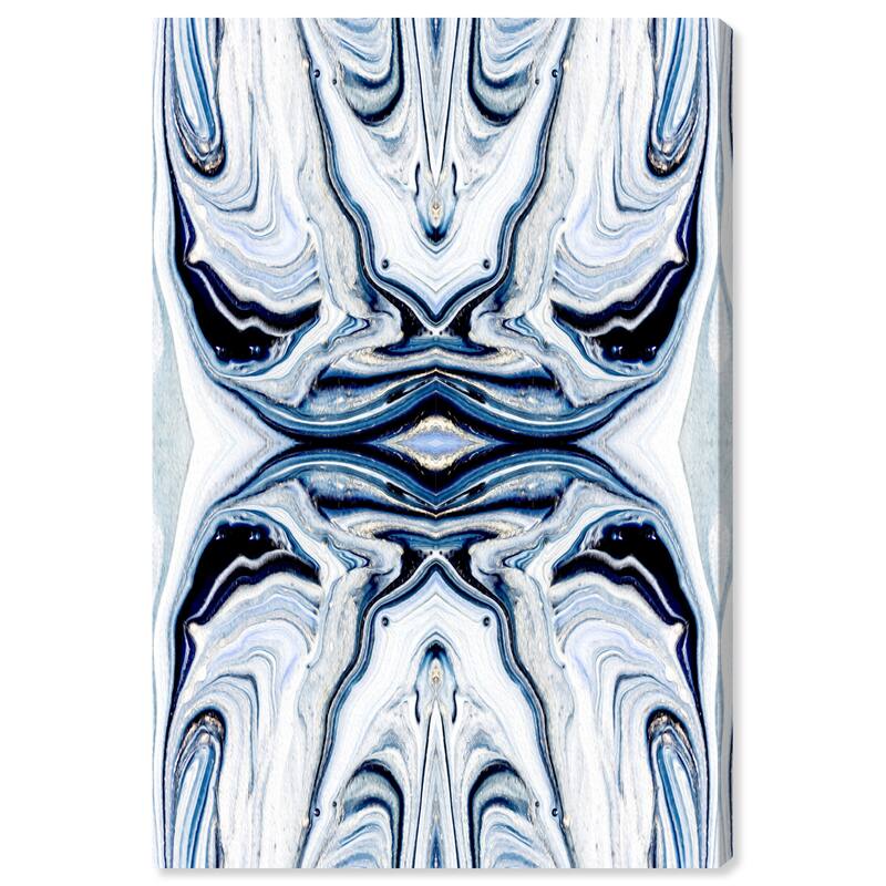 Wynwood Studio Canvas Abstract Deepest Blue White and Modern & Contemporary Wall Art Canvas Print