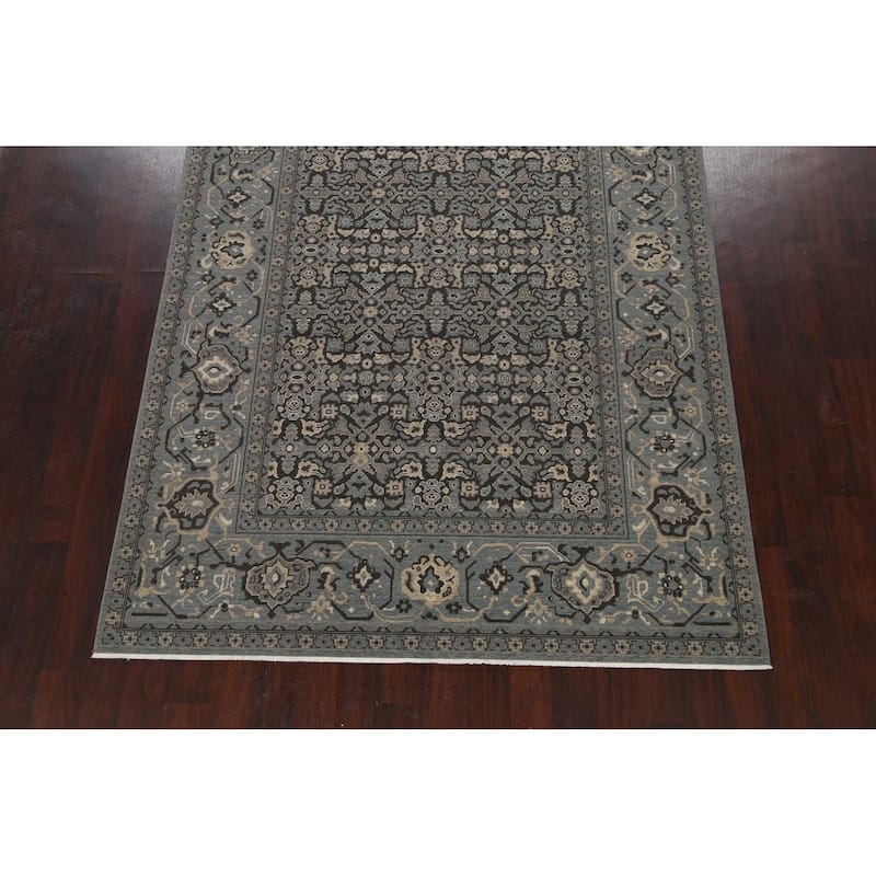 Silver Washed Ziegler Turkish Living Room Area Rug Wool Carpet - 6'7" x 9'10"