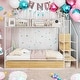 preview thumbnail 15 of 26, Multiple Features and Sturdy Design Twin Over Full Metal Bunk Bed with Drawer and Lateral Storage Ladder and Wardrobe, White