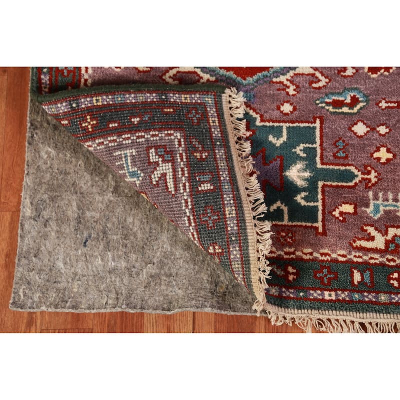 Hand Knotted Oriental 100% Wool Carpet Transitional Geometric Purples Khotan Runner Rug - 9' 10'' X 2' 7''