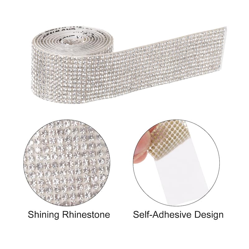 6 Rolls Self-Adhesive Rhinestone Ribbon for DIY Arts Craft