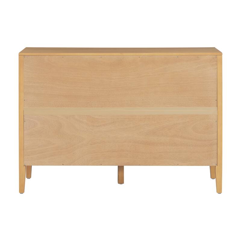 47.25"Sideboard with Pine Veneer and 2 Doors, Retro Buffet with Adjustable Feet, Wooden Storage Cabinet with Metal Handles