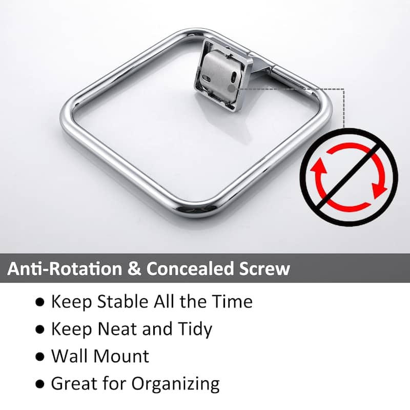 Wall Mounted 7in Towel Ring Rustproof Hand Towel Holder