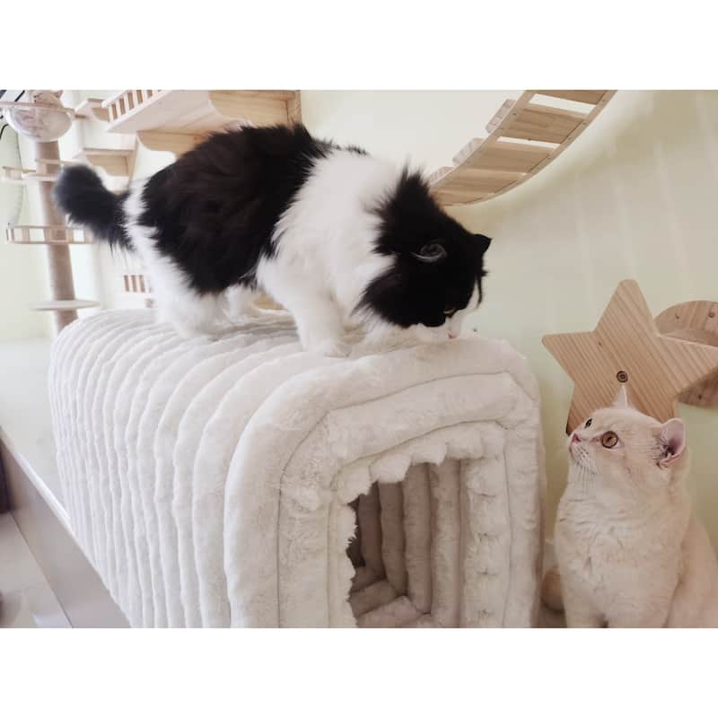 Pet Supplies Ottoman Storage Bench Corduroy Bench Cat's Nest to Hide for the Living Room, Entryway and Bedroom
