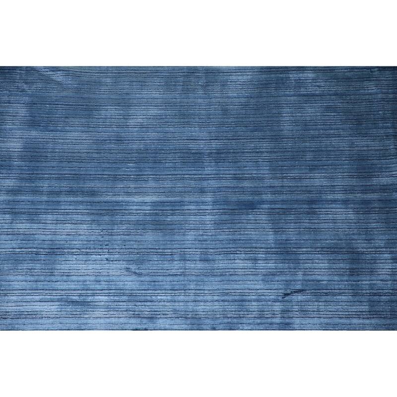 Blue Gabbeh Oriental Area Rug Handmade Living Room Silk Carpet - 8'9"x 11'4"