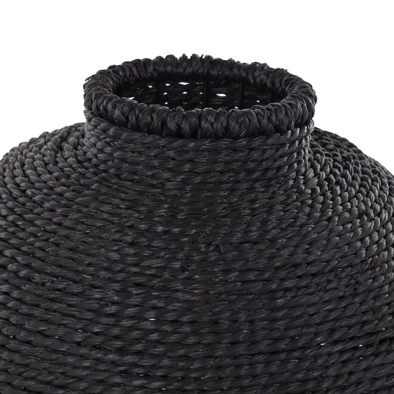 Metal Handmade Wrapped Pot Decorative Vase - Black - Roche River Decor