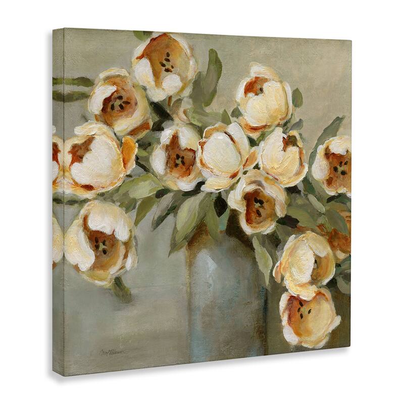 Stupell Curved Flowers in Vase Canvas Wall Art Design By Carol Robinson