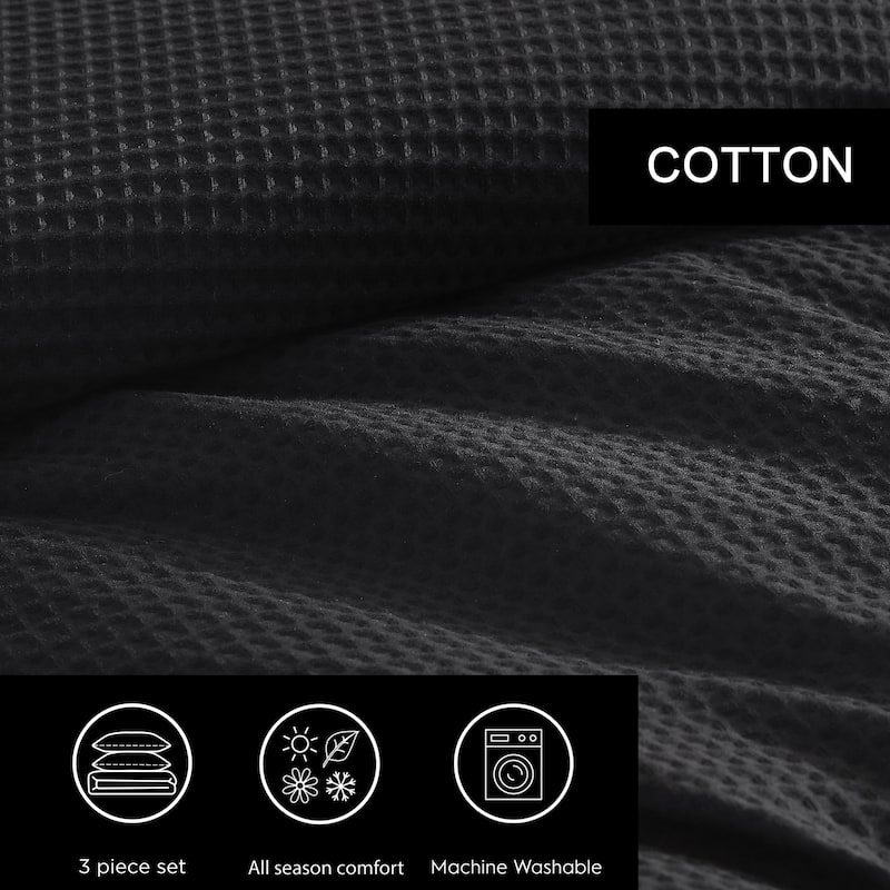 Vera Wang Waffle Pique Cotton Duvet Cover Set