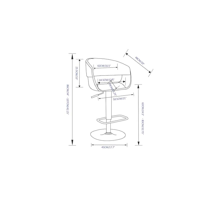 Ridley Adjustable Swivel Bar Stool