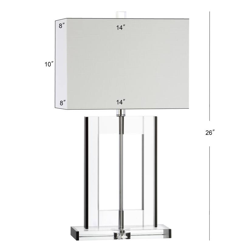 Day 26" Crystal LED Table Lamp, Clear/Black by JONATHAN Y