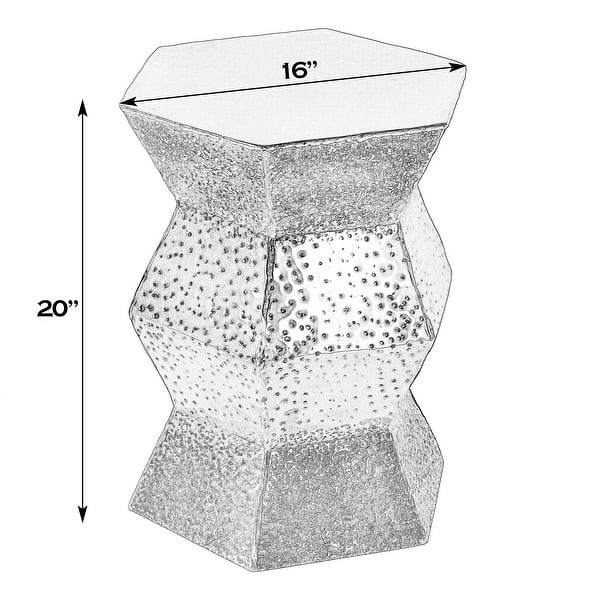 dimension image slide 0 of 2, Renzo 16 in. W Stainless Steel Modern End Table