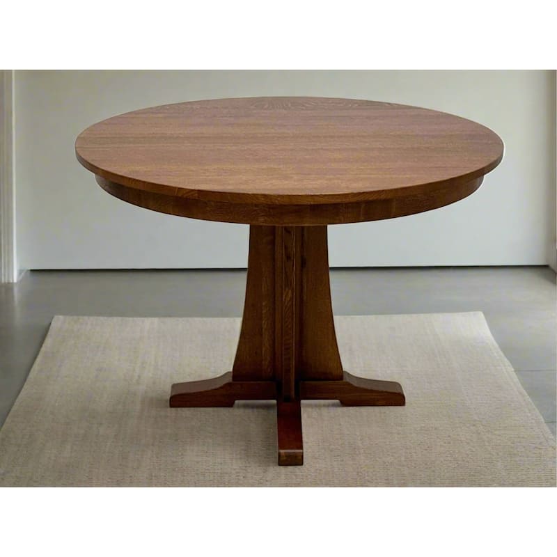 Mission Quarter Sawn Oak Round Dining Table Set - 42"