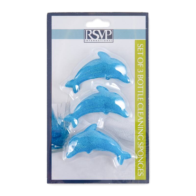 Bottle Cleaning Sponge (Set of 3) - Dolphin, Set of 3 - Bottle Sponge
