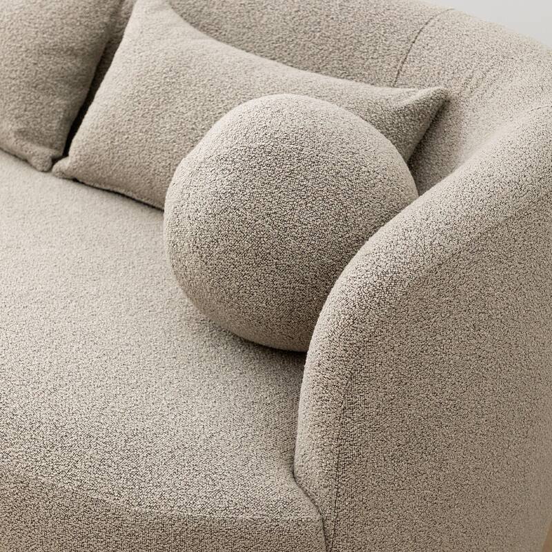 KINWELL Boucle Upholstered 2-Seats Loveseat with Pillows
