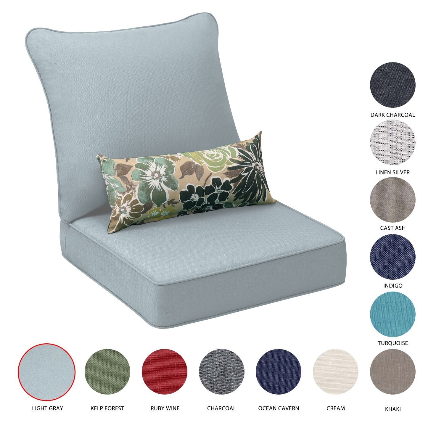 Aoodor 24 x 24 Outdoor Deep Seat Chair Cushion Set Set of 2 Seats 2 Backs 2 Pillows N A Bed Bath Beyond 35475136