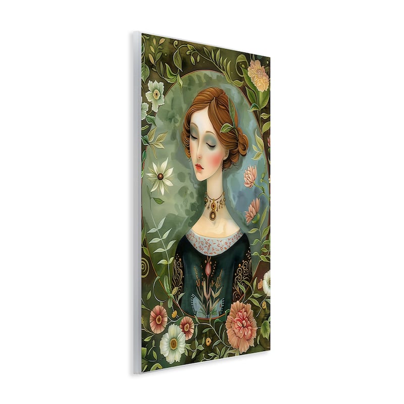 Stupell Floral Edged Victorian Woman Wall Plaque Art Design By The Dutch Lady