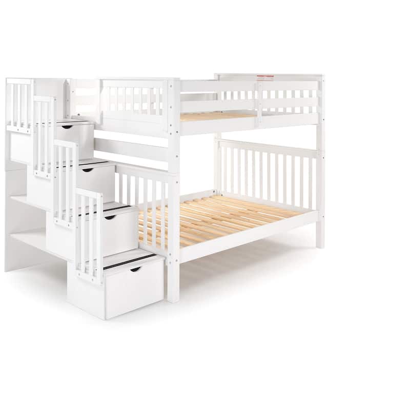 Taylor & Olive Trillium Full over Full Stairway Bunk Bed