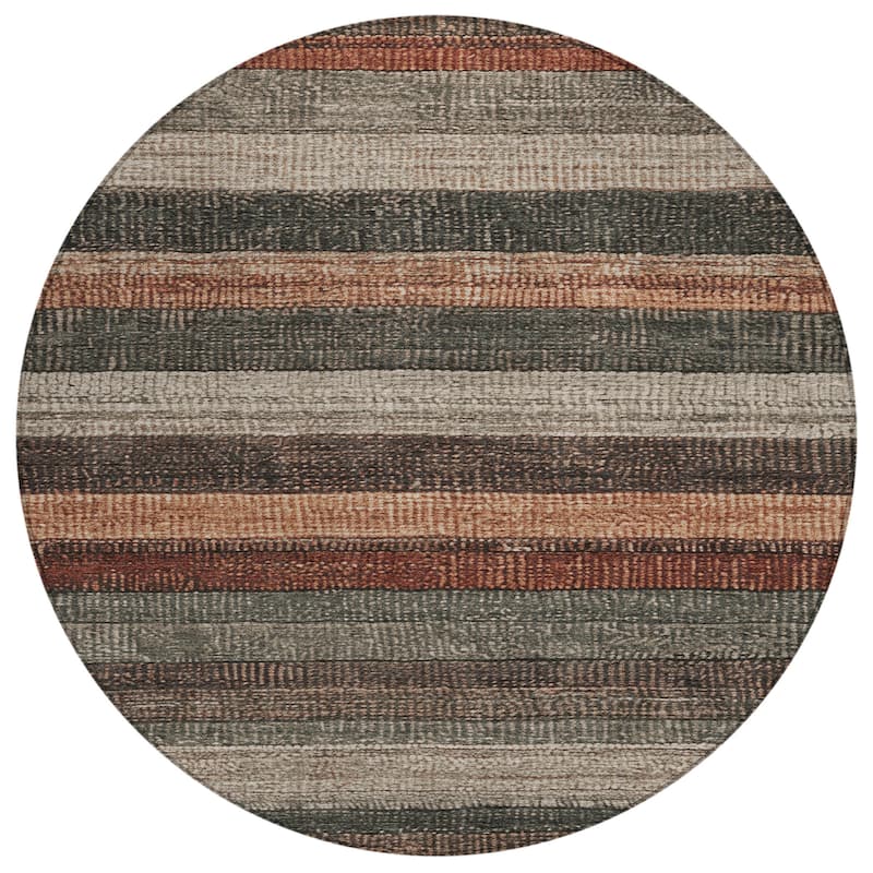 HomeRoots Striped Transitional Rectangle Outdoor Rug